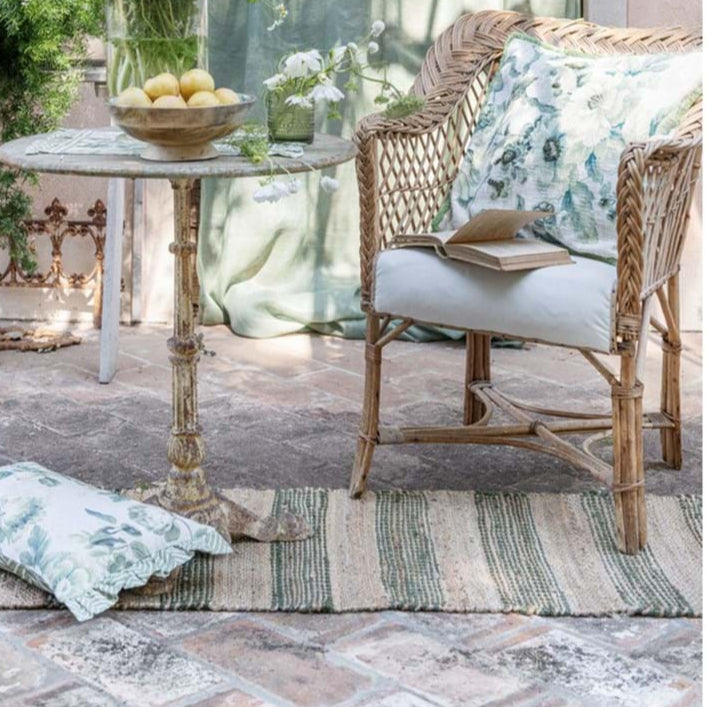 Tapis à franges en jute naturelle – Collection L’Erborista – Blanc Mariclo