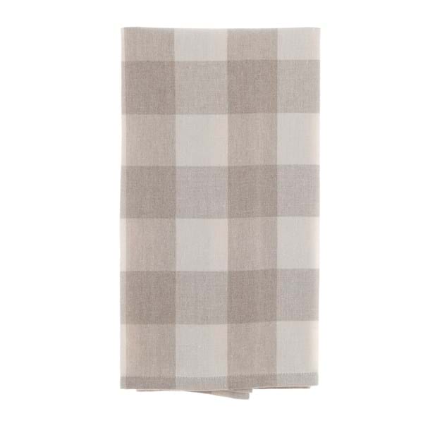 Linge de table & de cuisine – Collection BOLGHERI – Vichy beige naturel – Blanc Mariclo