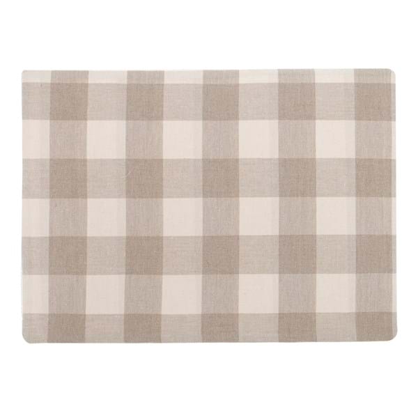 Linge de table & de cuisine – Collection BOLGHERI – Vichy beige naturel – Blanc Mariclo