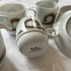 Service à café vintage Rosenthal Germany – Années 60/70 – Porcelaine fine – 16 pièces