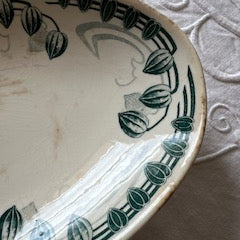 Petit plat ovale Creil & Montereau – Service Physalis Labrador – Art déco, 1920