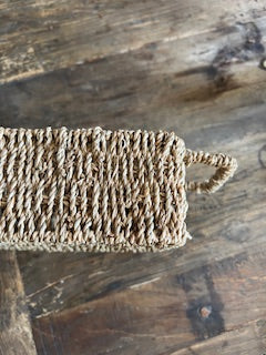 Plateau vintage compartimenté en fibres naturelles