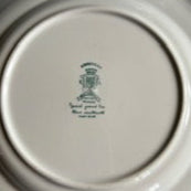 Lot de 6 assiettes plates anciennes Lunéville K&G – décor champêtre bleu XIXe (26 cm) + 1 avec petit éclat