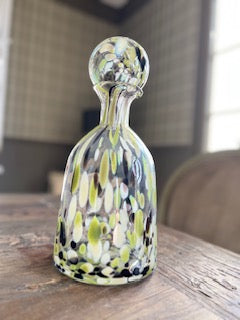 Vase bouteille en verre façon léopard