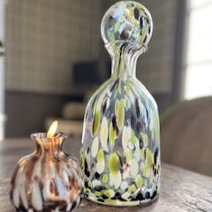 Vase bouteille en verre façon léopard
