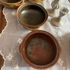 4 bols à oreilles T.G. Vallauris – terre cuite vernissée – années 1950