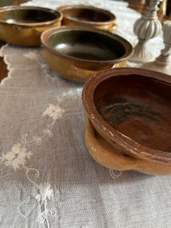 4 bols à oreilles T.G. Vallauris – terre cuite vernissée – années 1950