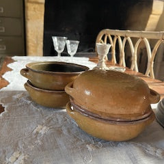 4 bols à oreilles T.G. Vallauris – terre cuite vernissée – années 1950