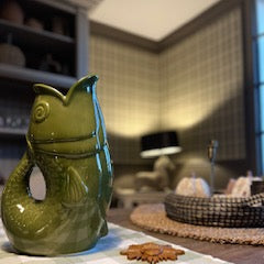 Vase ou pichet poisson kaki – Opjet Paris – M ou XXL – céramique déco