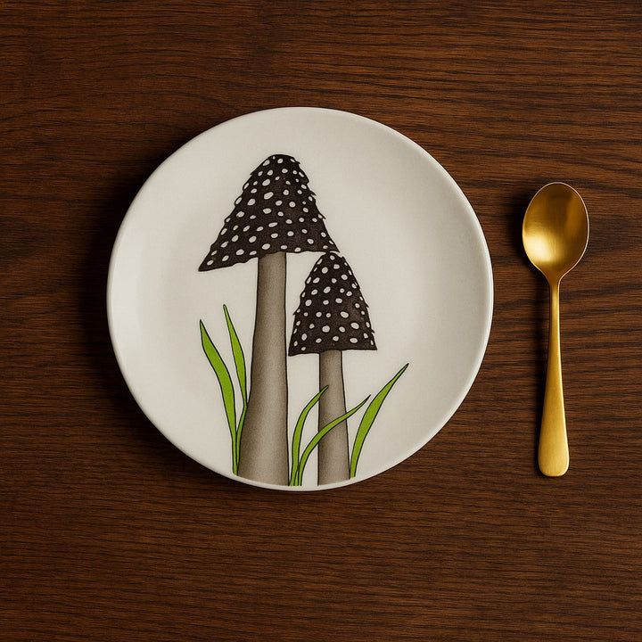 Assiettes Mushroom en grès cérame – Opjet – Ø15 cm