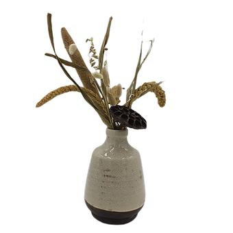Vase en céramique craquelée brun
