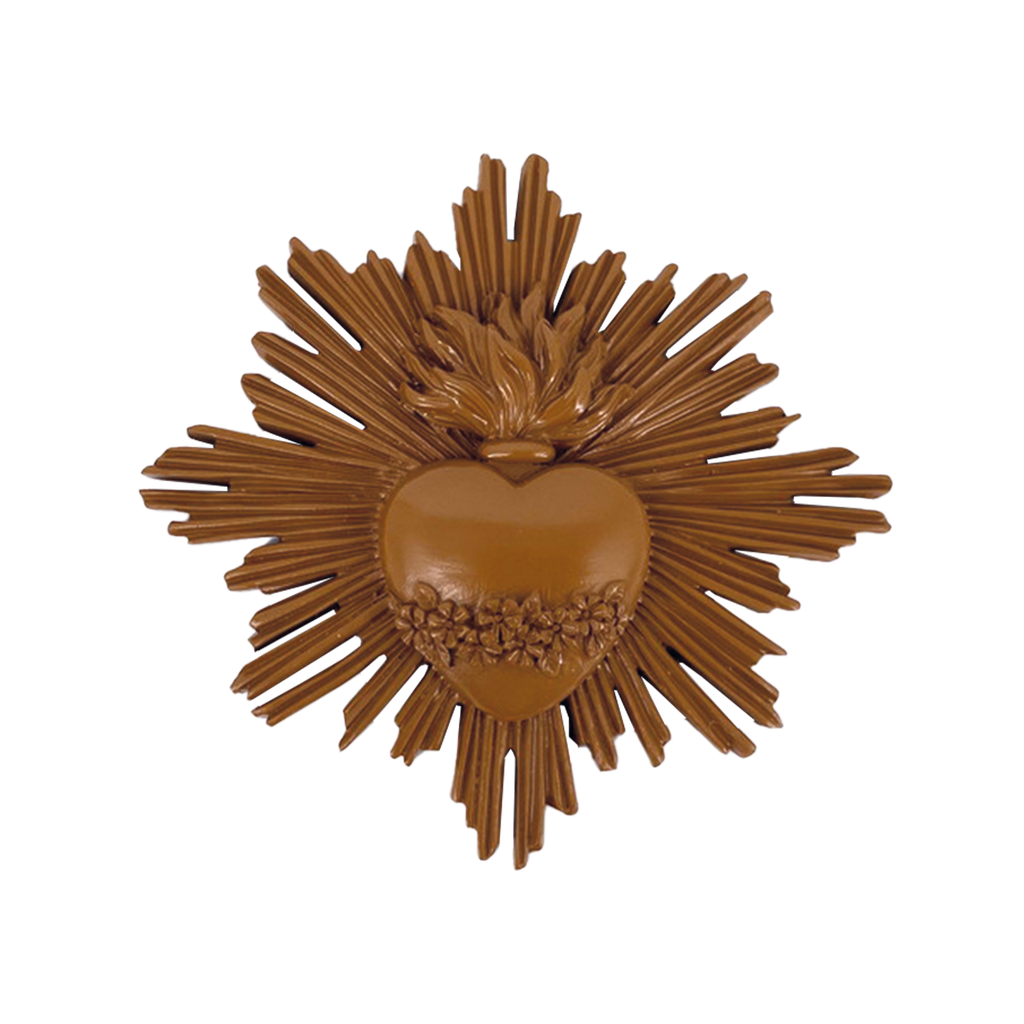 Déco Ex-Voto Cœur – Rouge ou Brun – L14,5 × P2 × H13,5 cm