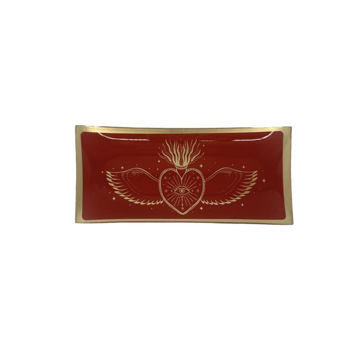 Plateau Ex-Voto Rectangle – Verre doré (L21,2 x P10,2 x H1,2 cm)