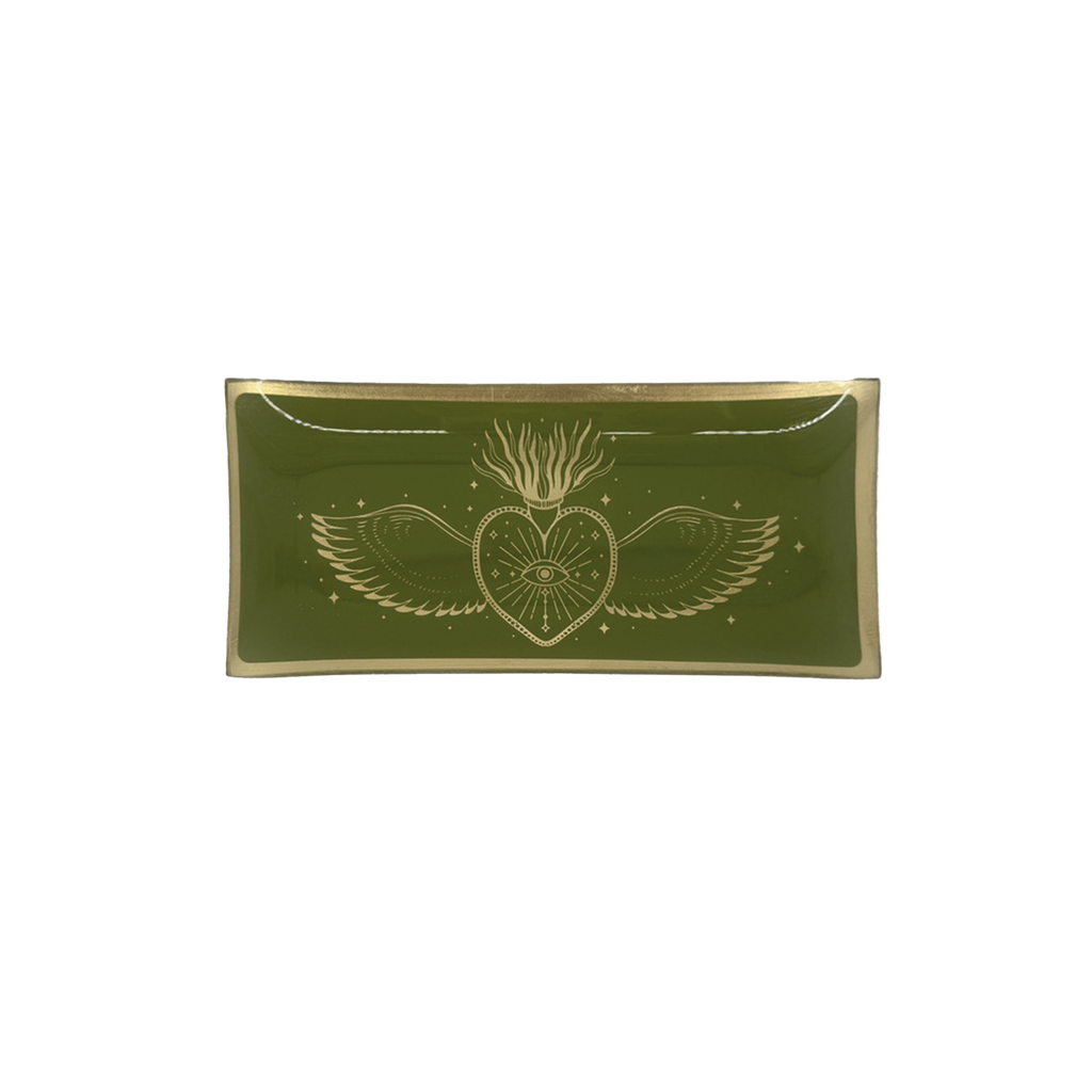 Plateau Ex-Voto Rectangle – Verre doré (L21,2 x P10,2 x H1,2 cm)