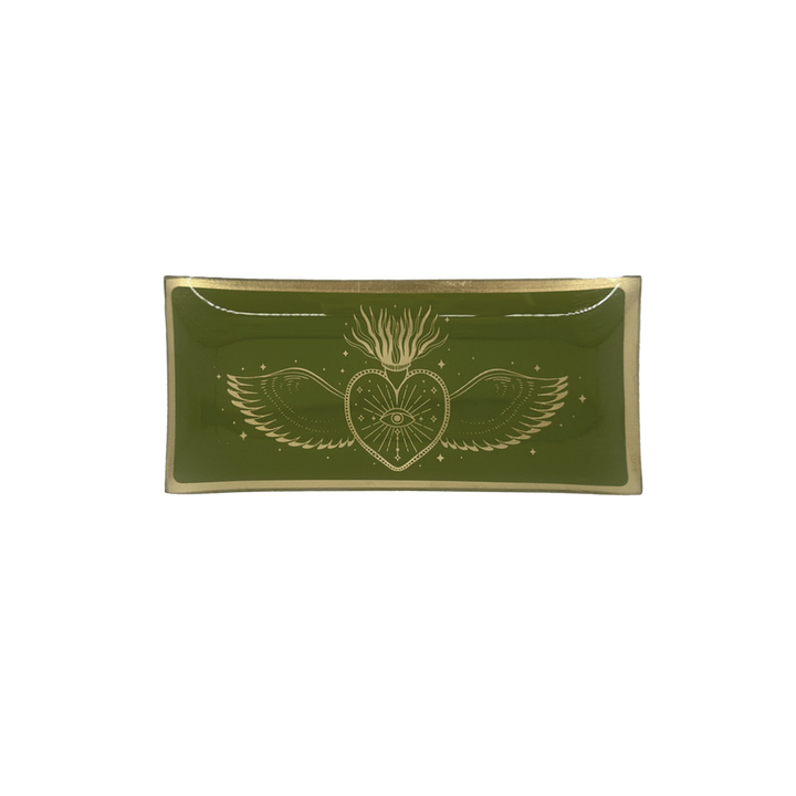 Plateau Ex-Voto Rectangle – Verre doré (L21,2 x P10,2 x H1,2 cm)