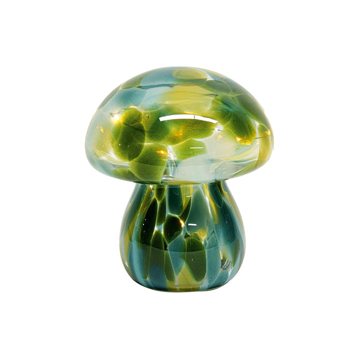 Lampe décorative LED champignon en verre tacheté – Opjet – Ø13,5 x H15,5 cm