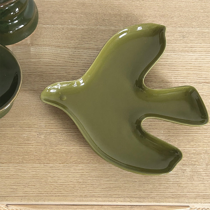 Coupelle oiseau kaki