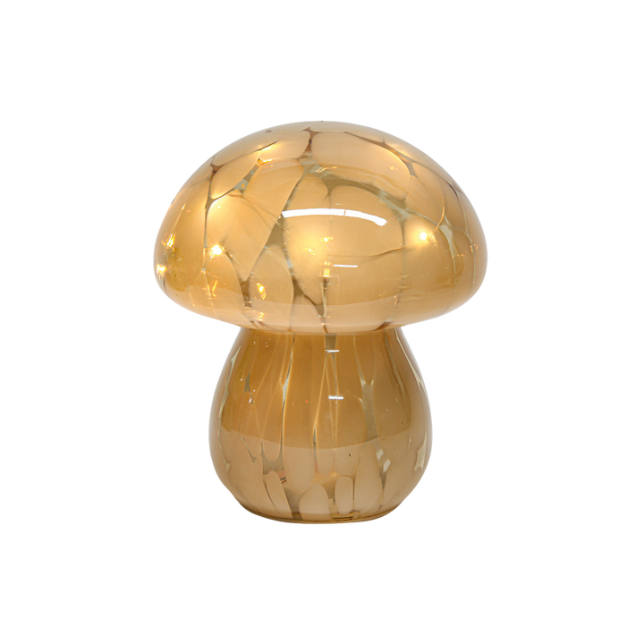 Lampe décorative champignon LED tacheté beige à piles