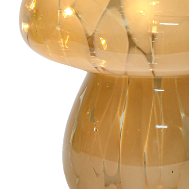 Lampe décorative champignon LED tacheté beige à piles
