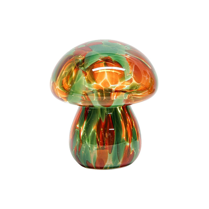 Lampe décorative LED champignon en verre tacheté – Opjet – Ø13,5 x H15,5 cm