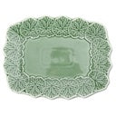 Plat Flora rectangulaire Opjet en grès cérame vert matcha – 32,8 × 25,2 cm