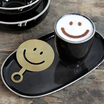 Pochoir café , smiley , laiton. - Déco Nord Sud