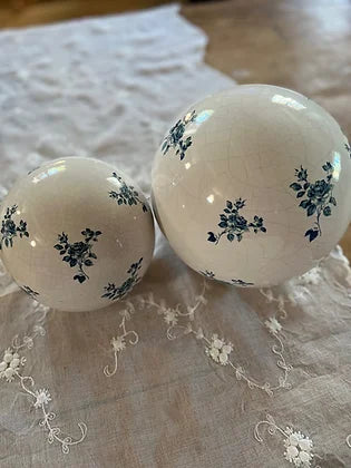 Boules décoratives , céramique craquelée - Déco Nord Sud