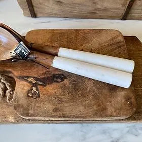 Couverts à salade Marbre et Bois. Be Home Europe - Déco Nord Sud