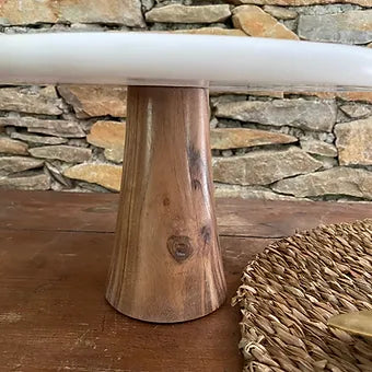 Présentoir à gâteau .Marbre et bois Be Home Europe - Déco Nord Sud