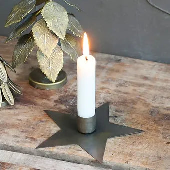 Bougeoir étoile , laiton antique. - Déco Nord Sud