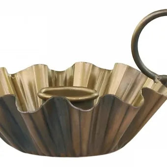 Bougeoir à anse Laiton antique. - Déco Nord Sud