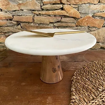 Présentoir à gâteau .Marbre et bois Be Home Europe - Déco Nord Sud
