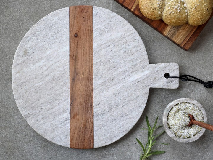 Planche à tapas en marbre et acacia Chic Antique