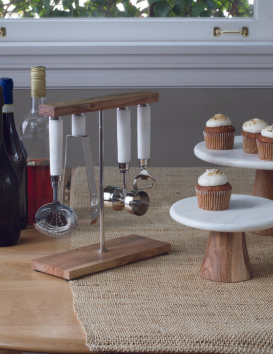 Présentoir à gâteau .Marbre et bois Be Home Europe - Déco Nord Sud