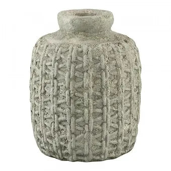 Vase  céramique vieux vert très pâle vieilli - 2 tailles - Déco Nord Sud